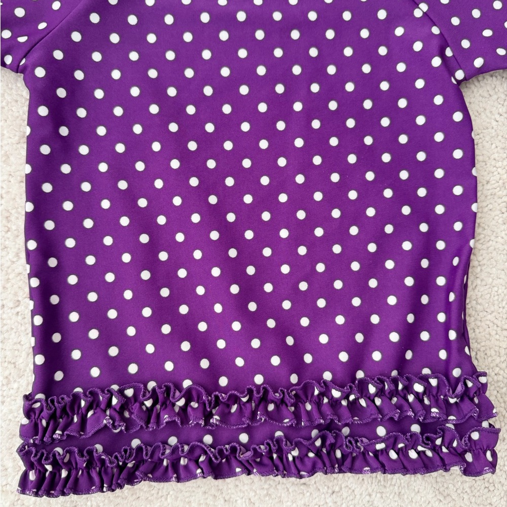 Ruffle Butts Purple Polka Dot Rashguard Set - Picture 5 of 12